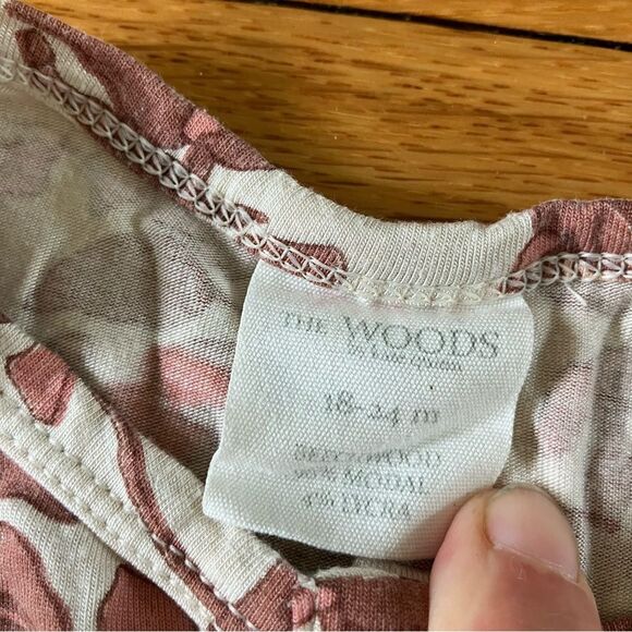 Kate Quinn Organic Seafoam Bamboo & Brown Floral Nature Skirted Bodysuits 18-24 - Picture 8 of 11